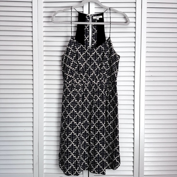 Madewell Silk Daylight Dress Ikat Bloom Black Cream Size 6 - Picture 3 of 11